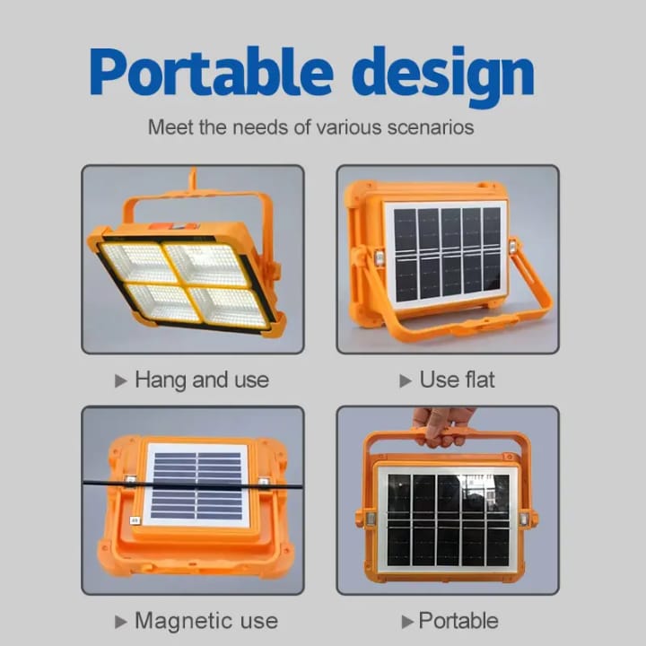 High-Power 100W LED Floodlight with Solar Panel – Daylight Brightness