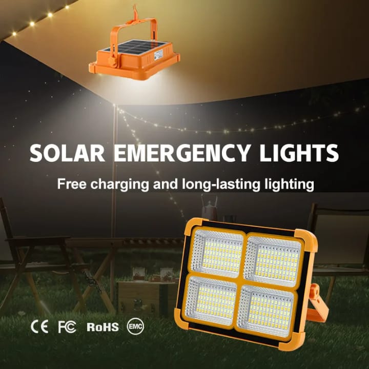 High-Power 100W LED Floodlight with Solar Panel – Daylight Brightness
