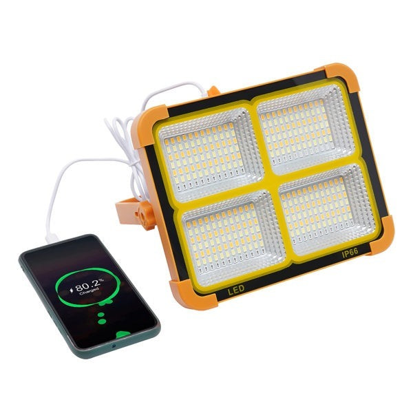 High-Power 100W LED Floodlight with Solar Panel – Daylight Brightness