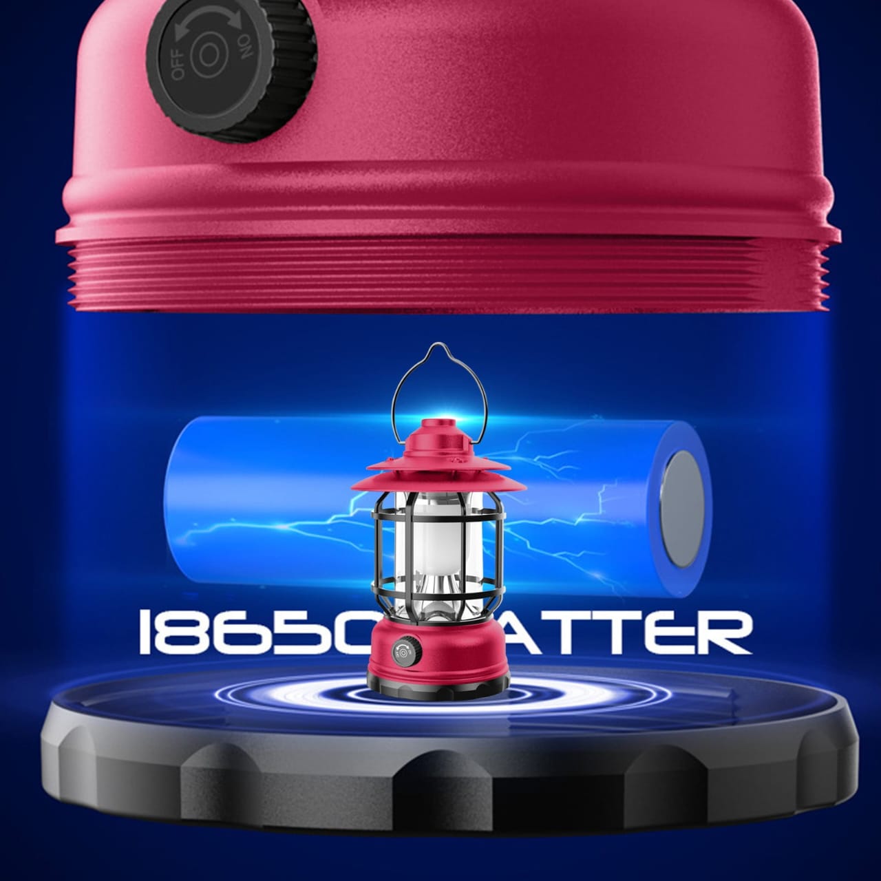 Vintage LED Camping Lantern – Rechargeable, Waterproof & 8 Lighting Modes