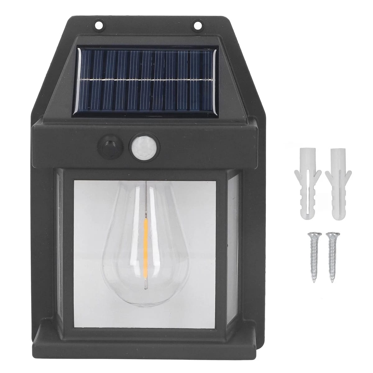 Outdoor Solar Tungsten Wall Lamp LED Tungsten Lamp with Motion Sensor Solar Garden Decorative Light Garden Villa Night Light