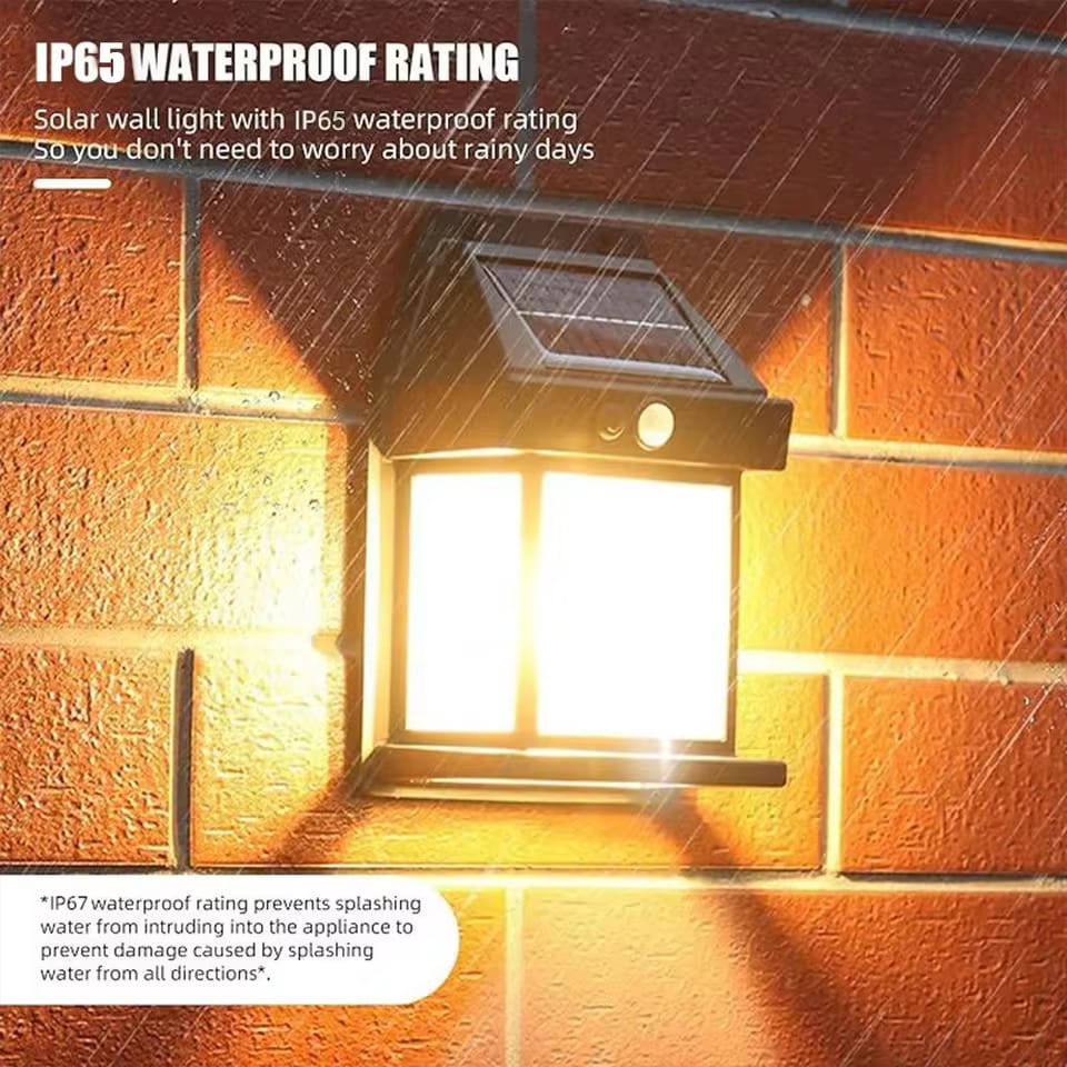 Outdoor Solar Tungsten Wall Lamp LED Tungsten Lamp with Motion Sensor Solar Garden Decorative Light Garden Villa Night Light